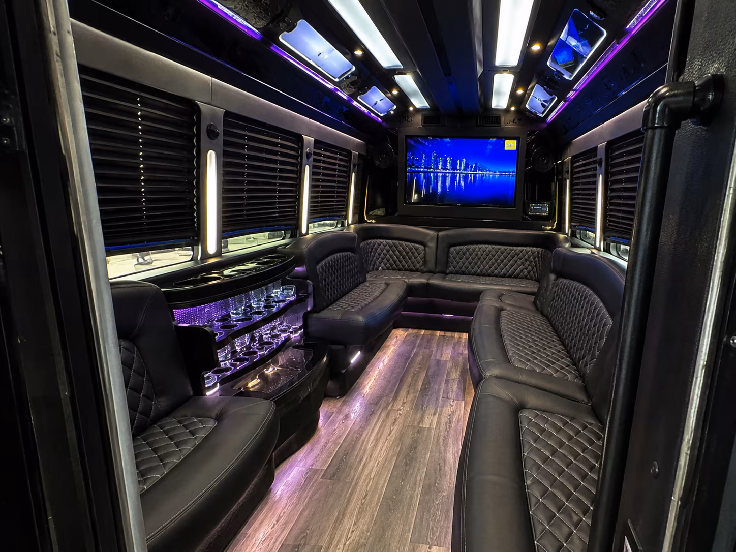 Houston Concert & Music Festival Transportation party bus interior
