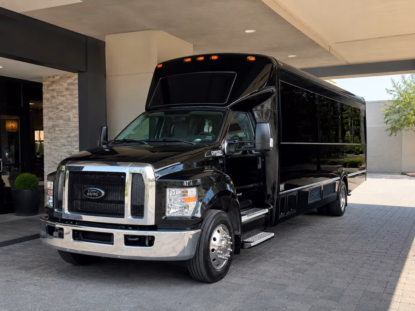 Houston Private Event Transportation party bus exterior