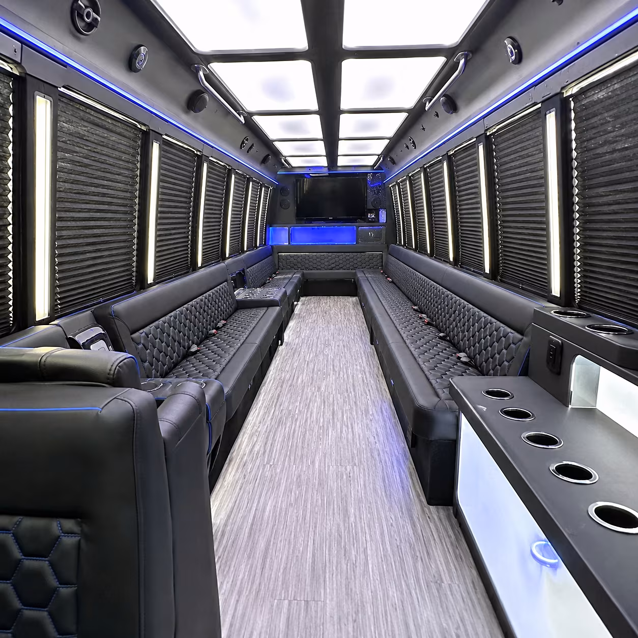 Houston Prom & Homecoming Transportation party bus interior