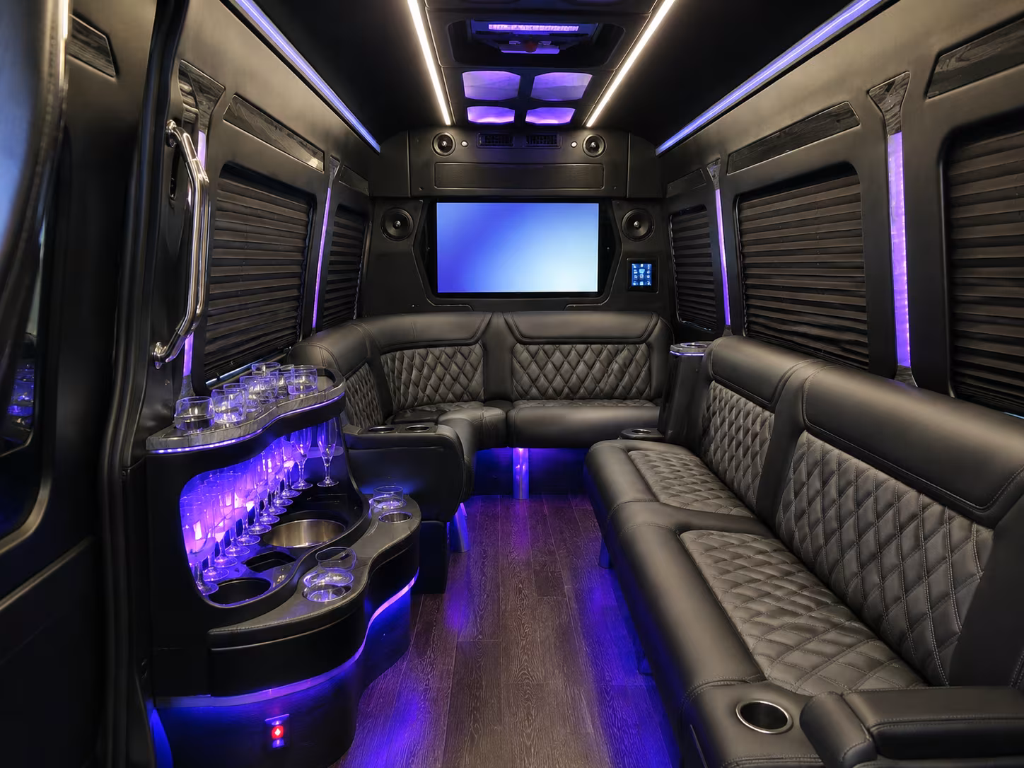Houston School Event Transportation party bus exterior