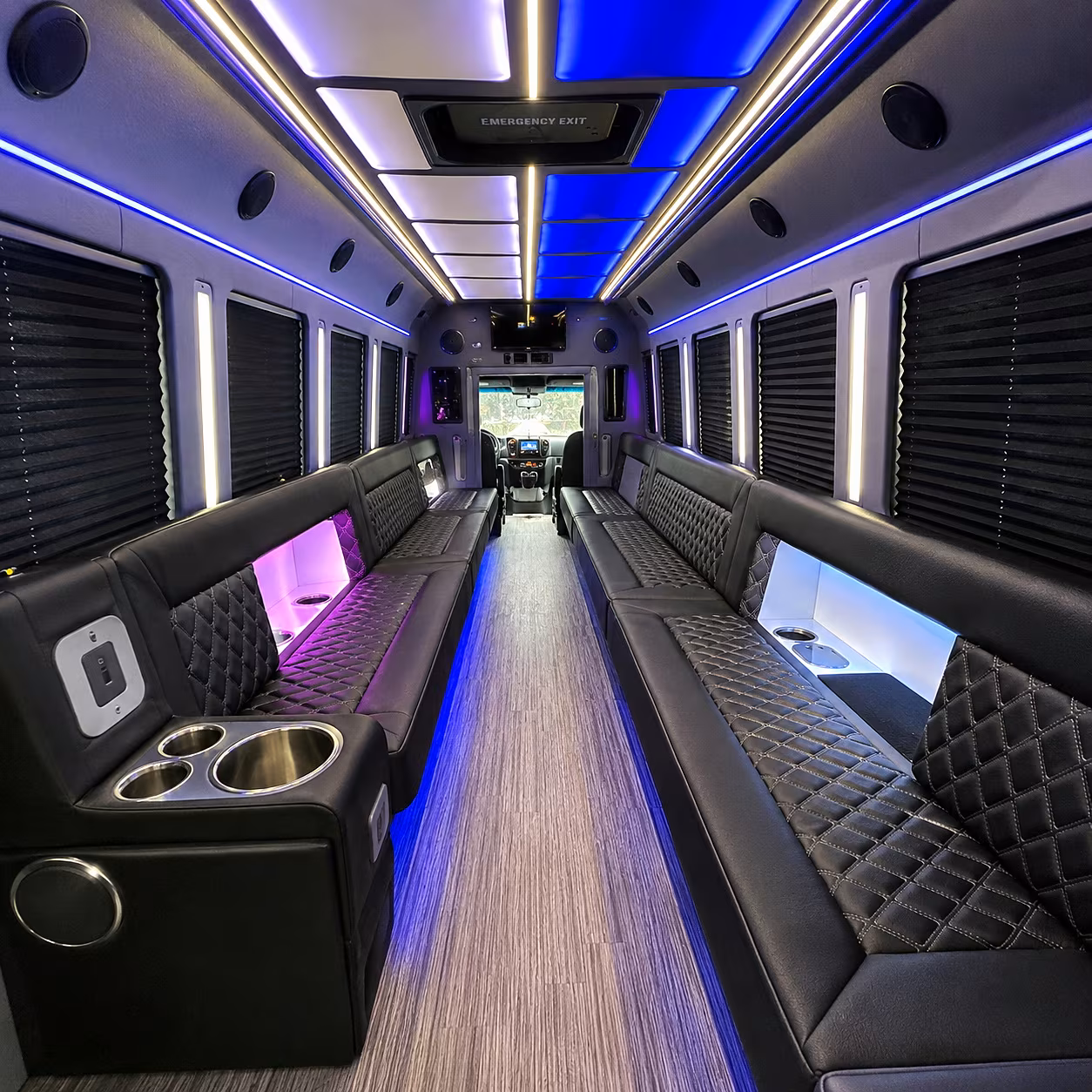 Houston Sporting Event Transportation party bus interior