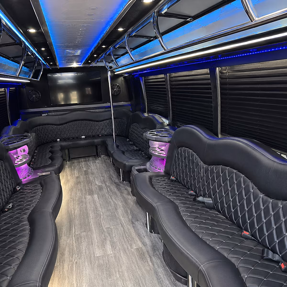 Houston Sporting Event Transportation party bus interior