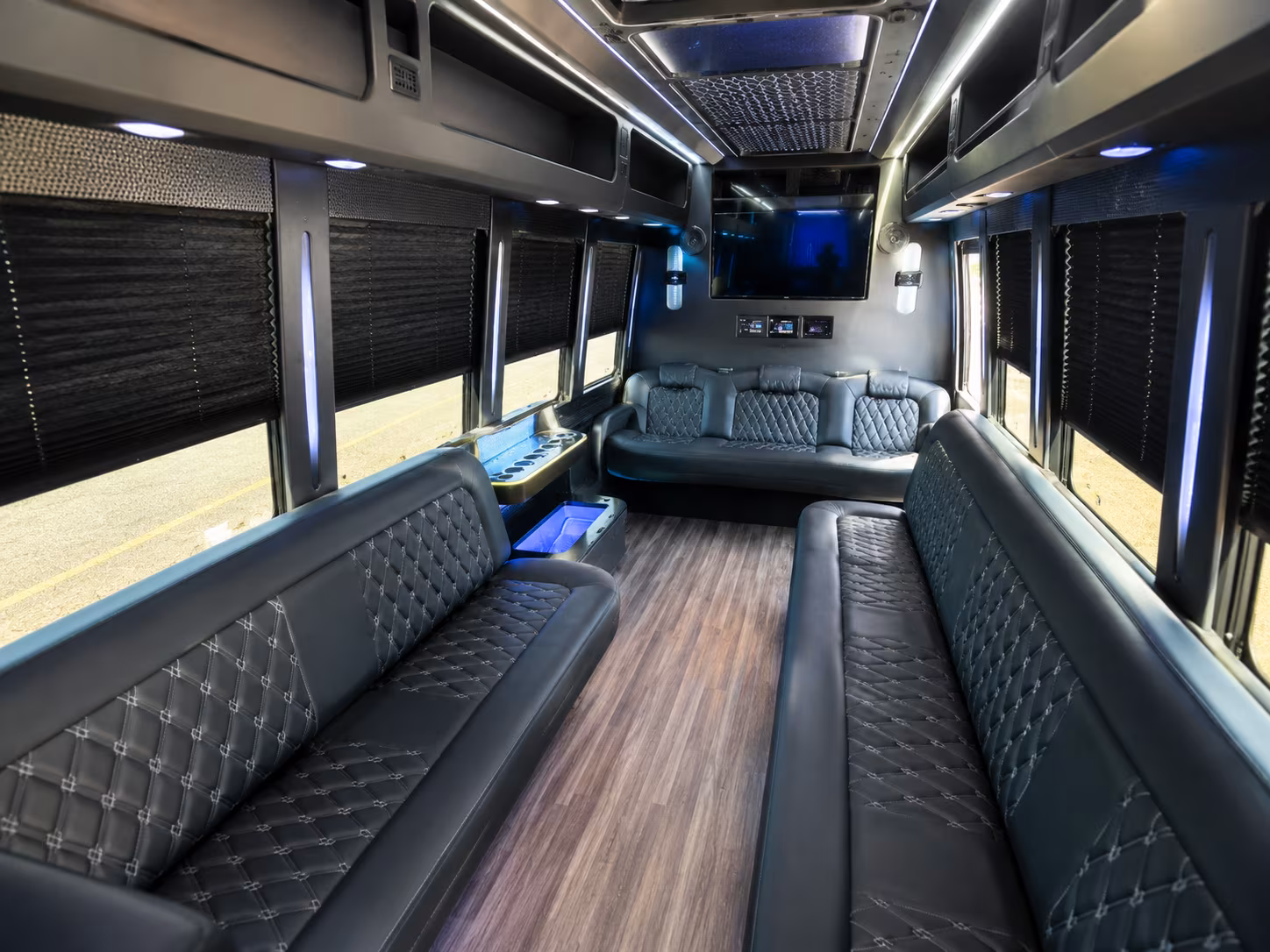 Houston Sporting Event Transportation party bus exterior