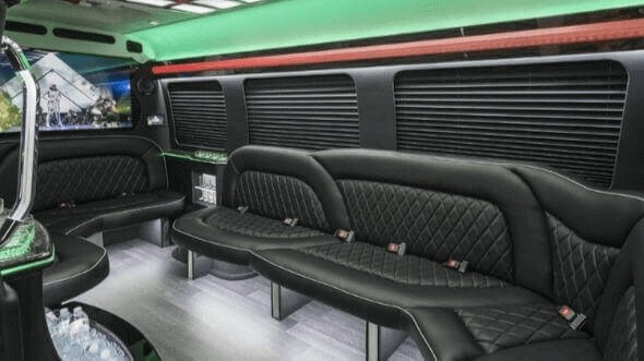 Interior of Houston Party Bus Company's 14 Passenger Sprinter Limousine in Houston
