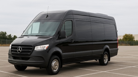 Exterior of Charter Bus Company League City's 14 Passenger Sprinter Limousine in League City