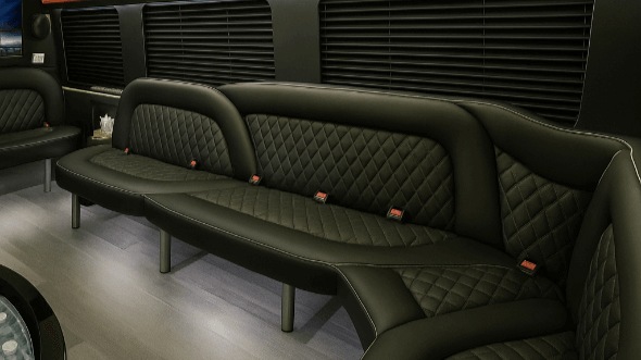 Interior of Charter Bus Company Texas City's 18 Passenger Party Bus in Texas City