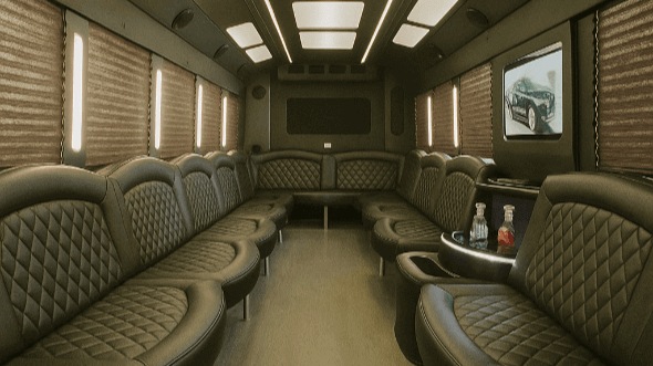 Interior of Charter Bus Company Texas City's 20 Passenger Party Bus in Texas City