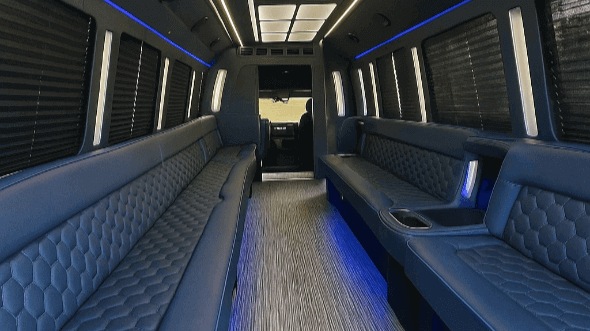 Interior of Charter Bus Company Texas City's 25 Passenger Party Bus in Texas City