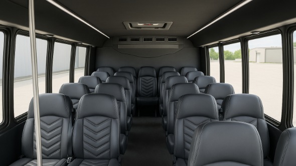 Interior of Charter Bus Company Houston's 30 Passenger Minibus in Houston
