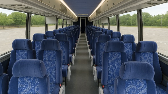 Interior of Charter Bus Company Houston's 40 Passenger Charter Bus in Houston