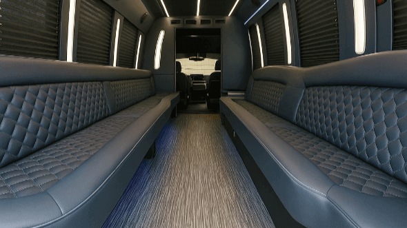 Interior of Charter Bus Company League City's 40 Passenger Party Bus in League City