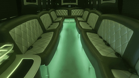 Interior of Charter Bus Company Texas City's 40 Passenger Party Bus in Texas City