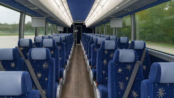 Interior of Charter Bus Company Houston's 47 Passenger Charter Bus in Houston