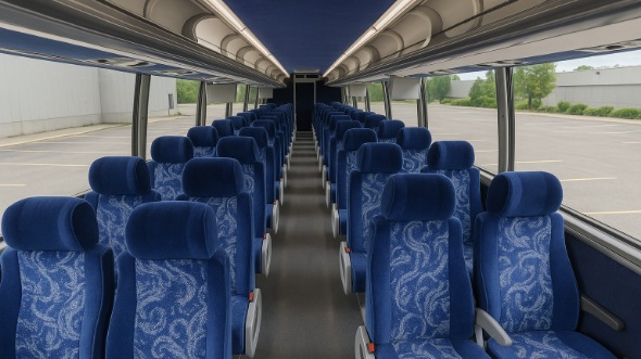Interior of Charter Bus Company Houston's 51 Passenger Charter Bus in Houston
