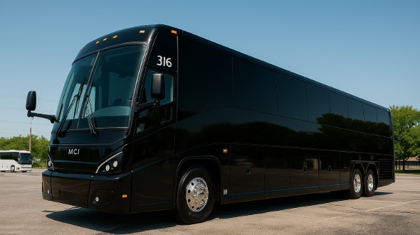 Exterior of Charter Bus Company Houston's 56 Passenger Charter Bus in Houston