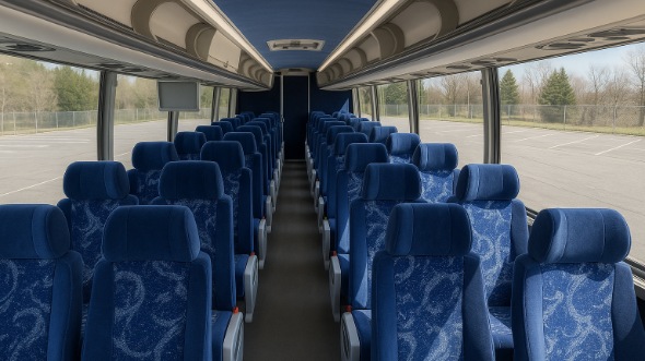 Interior of Charter Bus Company Houston's 56 Passenger Charter Bus in Houston