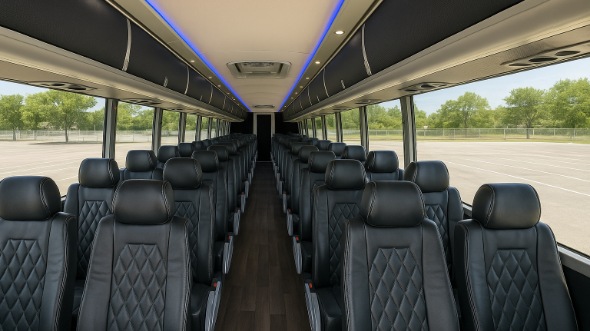 Interior of Charter Bus Company Houston's ADA Charter Bus in Houston