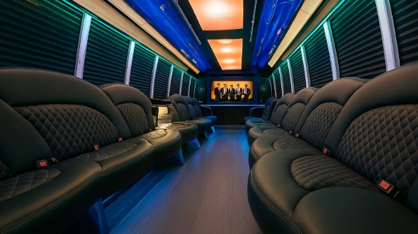 houston 50 passenger party bus inside